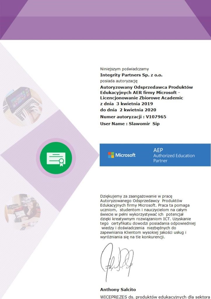 Autoryzowany Partner Edukacyjny Microsoft 