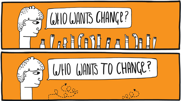 Who wants to change? (Change Management) - komiks