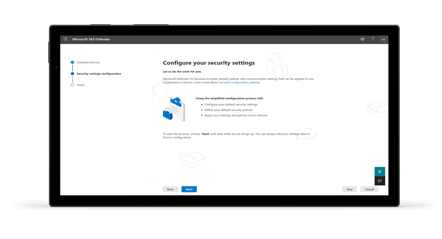 Microsoft 365 Defender - security settings
